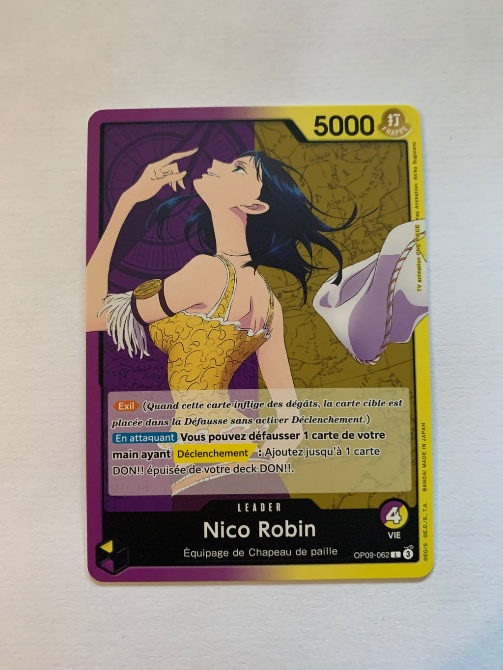 CARTE ONE PIECE FRANCAISE OP09-062 NICO ROBIN LEADER FR MINT OP09