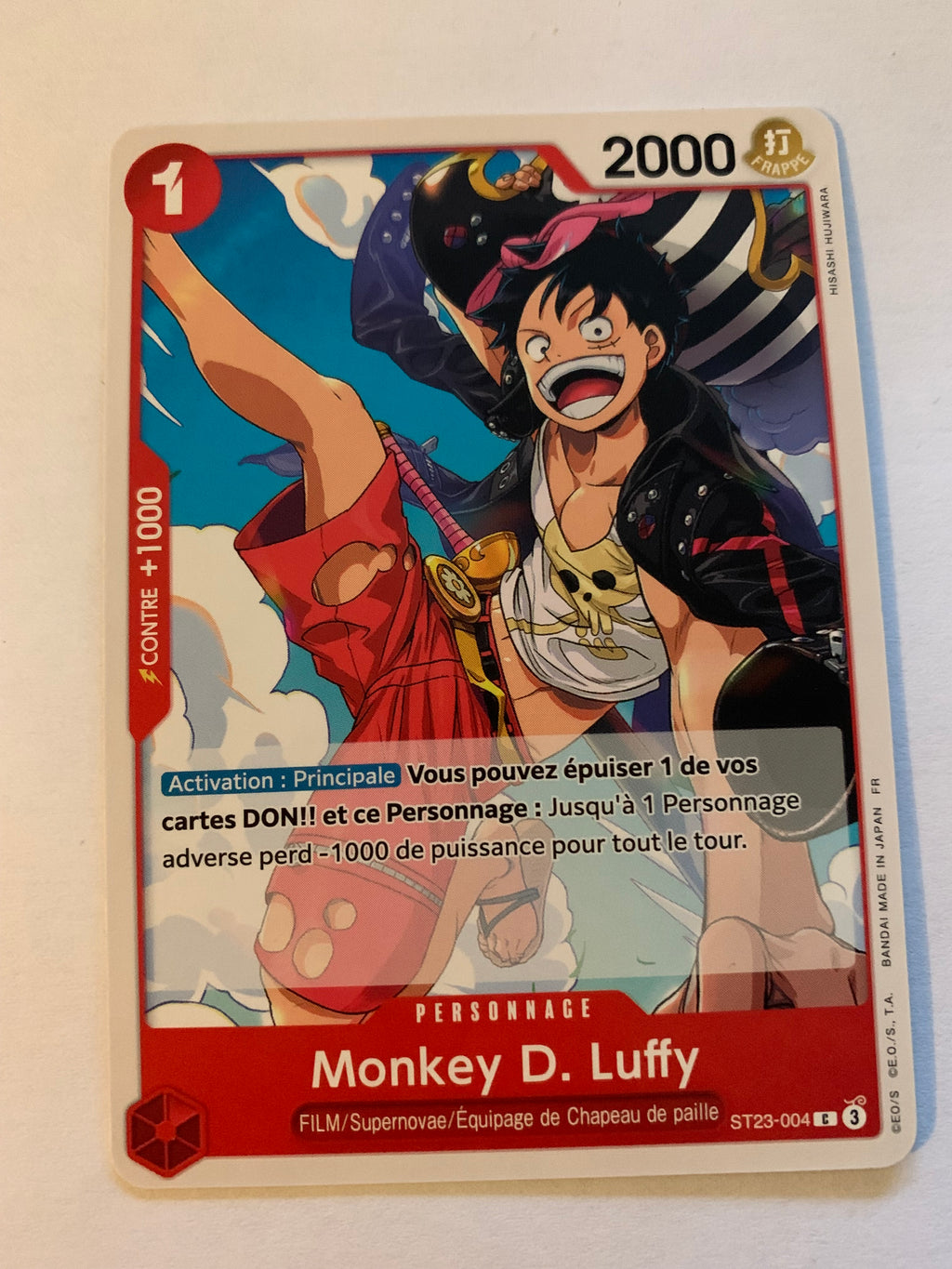 ONE PIECE FRANCAIS CARTE MONKEY D. LUFFY ST23-004 ST EN MINT